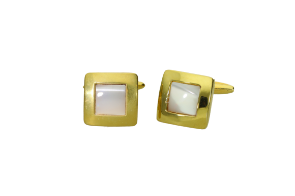 Μανικετόκουμπα σε ασήμι επίχρυσο 925° Τετράγωνα γυαλιστερά με φίλντισι 