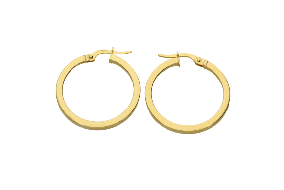 Σκουλαρίκια σε xρυσό 14Κ κρίκος στρογγυλός τετραγωνισμένος Φ23