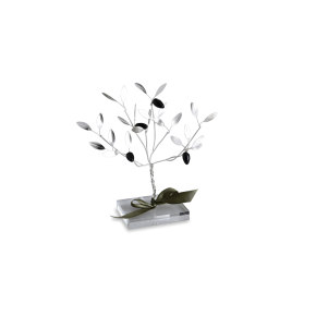 Διακοσμητικό σε ασήμι 925° Χειροποίητο Δέντρο Ελιάς σε βάση πλέξι γκλας