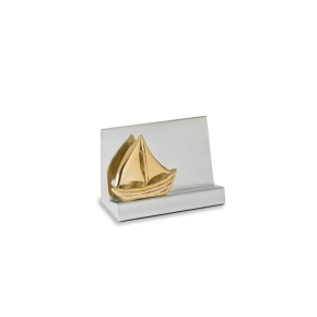 Καρτοθήκη σε αλουμίνιο Πλάτη με Καράβι - Βάρκα σε ορέιχαλκο