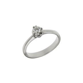 Δαχτυλίδι σε Λευκόχρυσο Κ18 Μονόπετρο με Διαμάντι