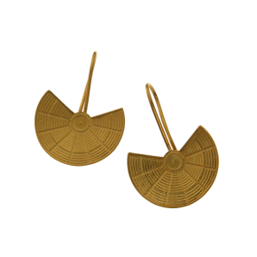 Σκουλαρίκια σε ασήμι 925° επίχρυσο, χειροποίητα, Αρχαίο Θέατρο με τσιγκέλι