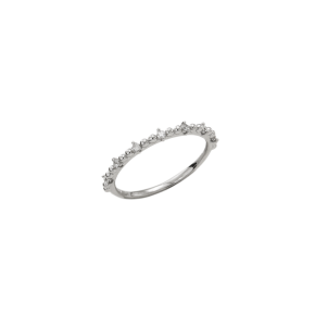 Δαχτυλίδι σε λευκόχρυσο 18Κ σειρέ πολύ λεπτό με μπιλίτσες και ενδιάμεσα με διαμάντια