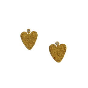 Σκουλαρίκια σε χρυσό 18K καρδιές μικρές ζαγρέ με Διαμάντια  