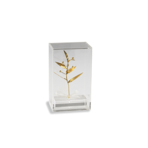 Διακοσμητικό σε ορείχαλκο, Δέντρο Μυρτιάς με βάση  μέσα σε κουτί από πλεξι γκλας