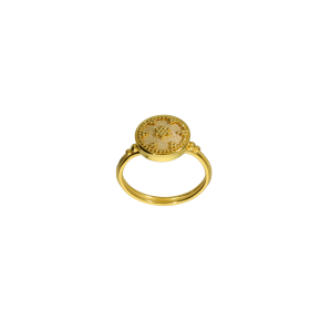 Δακτυλίδι σε χρυσό 18Κ χειροποίητο στρογγυλό με κοκκίδωση