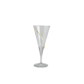 Ποτήρι γυάλινο με δοακοσμητικό σε ασήμι 925°, διπλή βέργα δίχρωμη