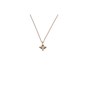 Μενταγιόν σε ροζ χρυσό Κ18 μονόπετρο αστεράκι με ένα διαμάντι.