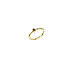 Δαχτυλίδι σε χρυσό 18Κ Μονόπετρο με ζαφείρι συρταρωτό στο κέντρο και με στριφτη γάμπα