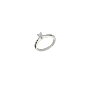 Δαχτυλίδι μονόπετρο σε λευκόχρυσο 14Κ με ζιργκόν
