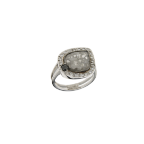 Δαχτυλίδι σε Λευκόχρυσο Κ18 Χειροποίητη Μοναδική Δημιουργία με Διαμάντια
