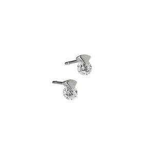 Σκουλαρίκια σε Λευκόχρυσο Κ18 Μονόπετρο Orofasma Setting με περιστρεφόμενο Διαμάντι  