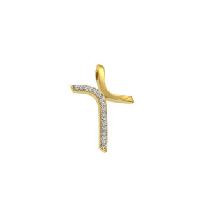 Σταυρός Βάπτισης για Κορίτσι σε Χρυσό 14K Ορθογώνιος λεπτός με ζιργκόν και περαστό χαλκά 