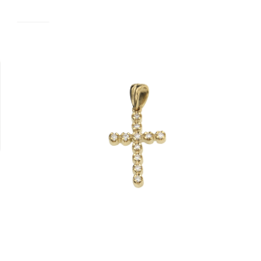 Σταυρός Βάπτισης για Κορίτσι σε Χρυσό 18Κ Ορθογώνιος Σειρέ με Πιστοποιημένα Διαμάντια
