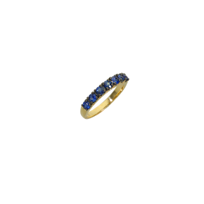 Δαχτυλίδι σε χρυσό 18Κ σειρέ κλασσικό με μπλε ζαφείρια