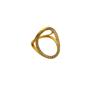 Δαχτυλίδι σε χρυσό 14Κ διάτρητος κύκλος με ζιργκόν