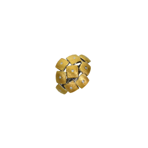 Δαχτυλίδι σε ασήμι και χρυσό 22Κ με εννιά τετράγωνα μοτίφ και διαμάντια
