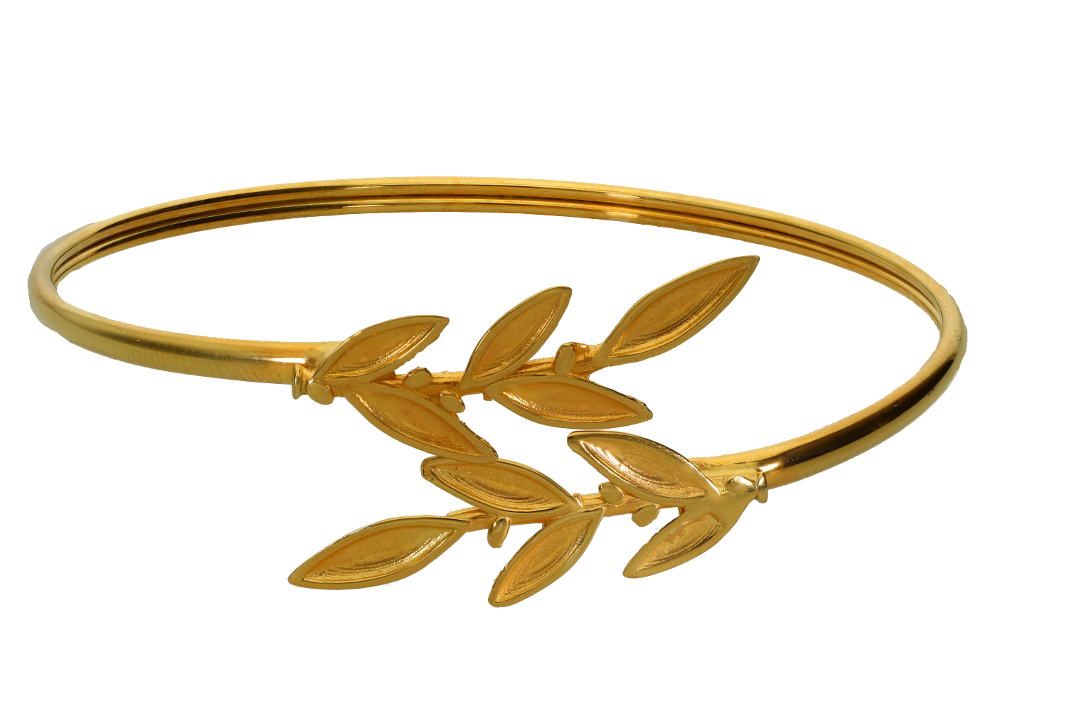 Βραχιόλι ανοιχτό σε επιχρυσωμένο ασήμι 925° με κλαδί ελιάς